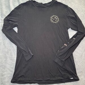 Ripcutl Black Long-Sleeve Graphic Tee with Small Chest Logo